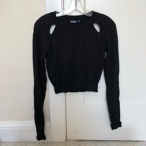 TILDEN S cropped black sweater with cutouts